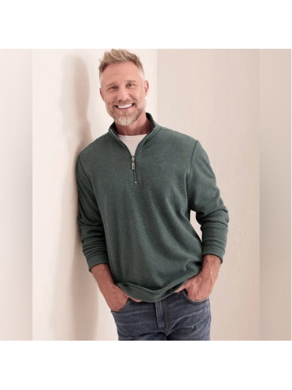 Tommy Bahama Flipshot Reversible Half Zip Pullover Size XL Green/Blue